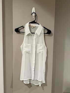 Decree Sheer White Tank Sz S